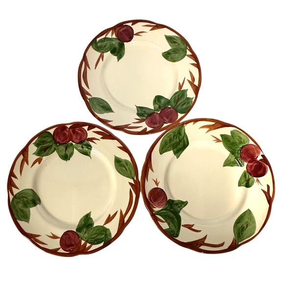 Franciscan Vintage Red Apple 1995 England 8" Salad Dessert Plates-Set of 3 - Picture 2 of 6